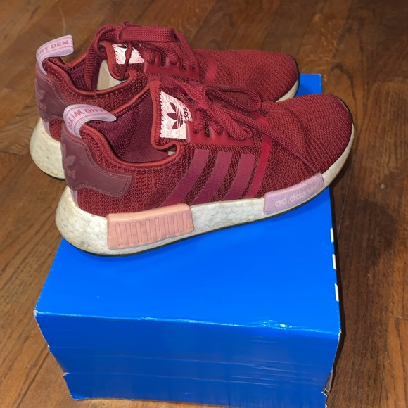 •ADIDAS•BURGUNDY COLLEGIATE ORIGINAL NMD_R1 SNEAKERS SIZE 6 WITH BOX. VGUC - Picture 5 of 10